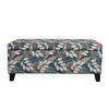 Storage Ottoman,Floral Fabric Upholstered Ottoman for Living Room,Bedroom,or Office - The Pop Home - 3 of 4