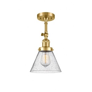 Cone - 1 Light Semi-Flush Mount In Industrial Style-14.5 Inches Tall and 7.75 Inches Wide - 1 of 1
