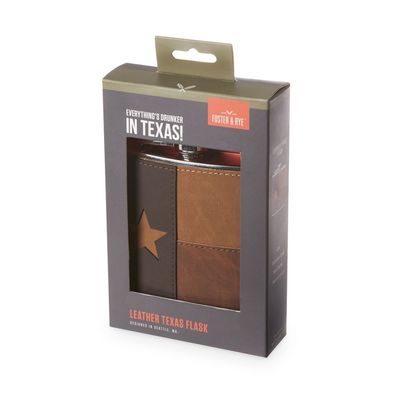 Leather Texas Flask by Foster & Rye, 4 of 5