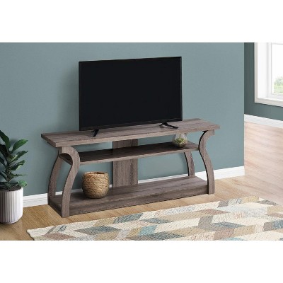 Dark Taupe 60-Inch Contemporary Media Console with Shelves