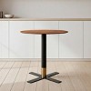 LeisureMod Vail Round Dining Table – MDF Top with Black X-Shaped Steel Base, Modern Kitchen, Dining Room, Bistro, or Pub Table for Contemporary Spaces - 2 of 4