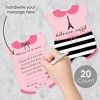 Big Dot of Happiness Paris, Ooh La La - Baby Bodysuit Wish Card Paris Themed Baby Shower Activities - Shaped Advice Cards Game - Set of 20 - 2 of 4