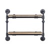 INFURNIC Decorative Wall Shelf 2-Tier Metal Tube Water Pipe Style Shelf for Display and Storage Easy Installation, Brown, 28"*9"*24" - 3 of 4