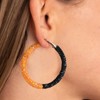 Colorful Football & Baseball Hoop Earrings, Sports Fan Jewelry with Touch Down Design in Red, Orange & Black - 4 of 4