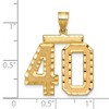 Black Bow Jewelry 14k Yellow Gold, Varsity Collection, Large D/C Pendant Number 40 - 2 of 3