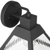 John Timberland Delia 9 1/4" High Modern Outdoor Wall Light Fixture Mount Porch House Set of 2 Weatherproof Textured Black Metal Clear Glass Shade - 3 of 4