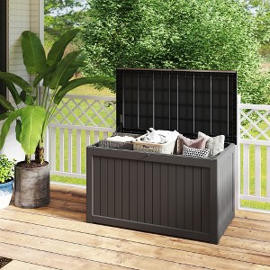 Decksplore 55/150/200/230/260 Gal Deck Box Outdoor Storage Box Patio Gardening Tools Water and UV Resistant for Patio - 1 of 4