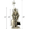 attop 3-Piece Fireplace Tool Set-Medieval Knight Cast Iron Statue-Includes Shovel, Broom & Poker - 2 of 4