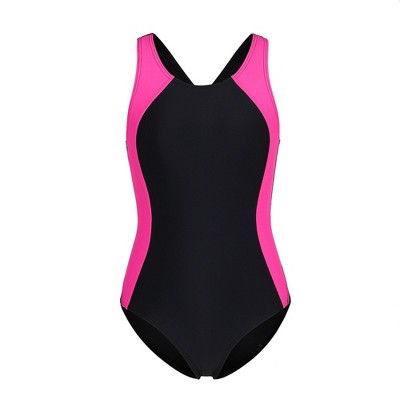 Charmo Girls One Piece Swimsuits Athletic Racerback Bathing Suit Black Size 13-14 Years — фото 5