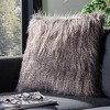 Faux Luke Peacock Pillow - Grey - 20"X20" - Safavieh - 2 of 3