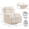 Swivel Rocker Chair Small Rocking Recliner for Small Spaces, Upholstered Fabric Glider Chair with Side Pockets Cup Holder, Massage and Heat Recliner - 2 of 4