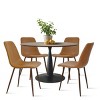 Modern 5-Piece Round Dining Table Set, 40" Round Pedestal Table with Faux Leather Dining Chairs and Black Metal Legs-Maison Boucle - 2 of 4