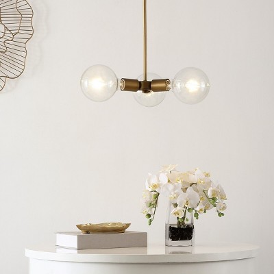 Contemporary Gold Globe LED Pendant with Transparent Glass