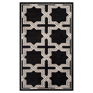 Anthracite/Gray Abstract Loomed Accent Rug - (3