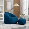 Bean Bag Sofa, Deluxe Upholstered Bean Bag Couch with Back Padded, Gaming Bean Bag Chair with Footstool for Living Room, Bedroom, Apartment Blue - 4 of 4