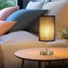 11.8" Brushed Antique Bronze Table Lamp with Linen Shade, Vintage Metal Accent Light for Bedside, Living Room & Hotel - 3 of 4