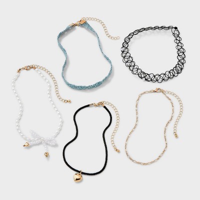 Girls' 5pk Choker Necklace Set - art class - image 2