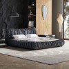 King Size Upholstered Bed Frame Platform Bed With Removable Cushion And Solid Wood Frame,Suitable For Multiple Heights Of Mattresses-Cuddlewood - 2 of 4