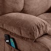 AndMakers 42 in. W Brown Polyester Blend Massage Recliner with Remote Control, Tufted and Storage - 3 of 4