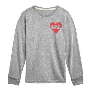 Boys' - Marvel - Heart Valentine Long Sleeve Graphic T-Shirt - 1 of 4