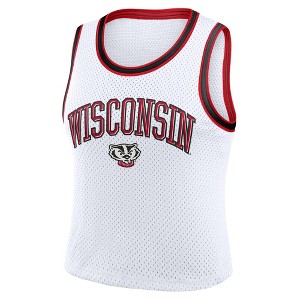 NCAA Wisconsin Badgers Women's White Cropped Jersey - 1 of 3