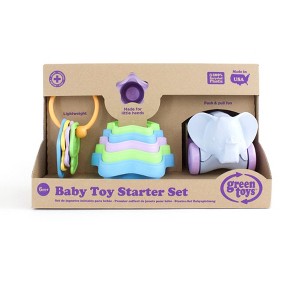 Green Toys Baby Toy Starter Set (First Keys, Stacking Cups, Elephant) - 1 of 3
