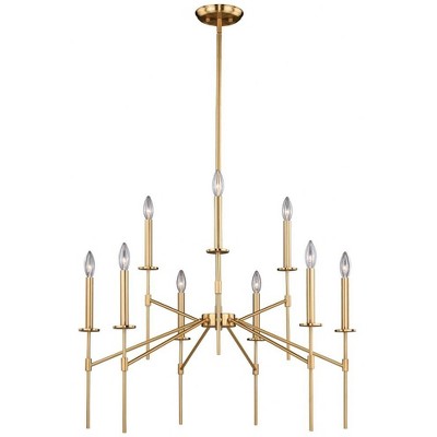 Vaxcel Kedzie 9 - Light Chandelier in  Natural Brass