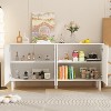 FUFU&GAGA 4-Door Dresser with Wooden Legs Living Room Storage Cabinet White - 3 of 4