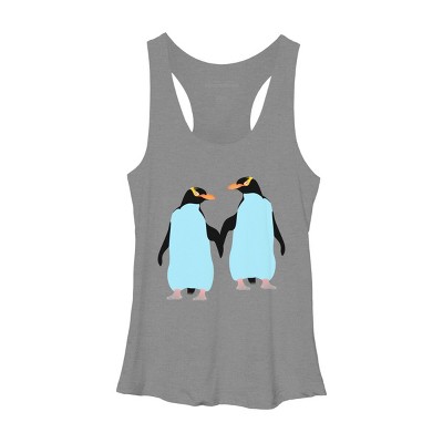 Adult Design By Humans Pride Penguins Holding Hands By mailboxdisco Racerback Tank Top