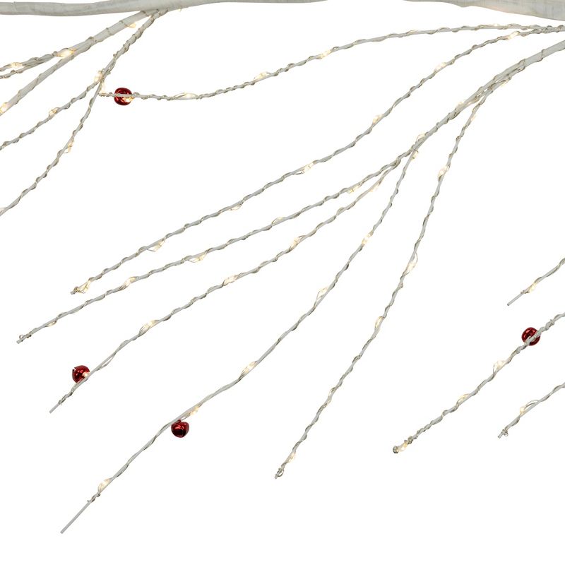 Northlight 6' x 6" Pre-Lit White Christmas Garland with Jingle Bells, Warm White Lights, 4 of 9