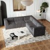 NicBex 106 Inch Chenille Modular L Shaped Sectional Sofa Foam-Filled Compressed Sofa for Living Room,Bedroom,Black - 2 of 4
