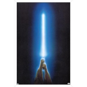 Trends International Star Wars: Original Trilogy - Blue Lightsaber Framed Wall Poster Prints - 1 of 4