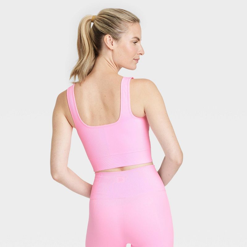 Women's Seamless Square Neck Cropped Tank Top - All In Motion™, 2 of 6