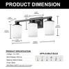 DORESshop 20 in. Matte Black 3-Light Bathroom Vanity Light with Frosted Glass Shades, Wall Sconce for Mirror, Hallway, or Bedroom - 4 of 4