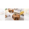 Gulches Modern Minimalist Wood color Hexagonal Coffee Table Set Hexagonal MDF coffee table - 4 of 4