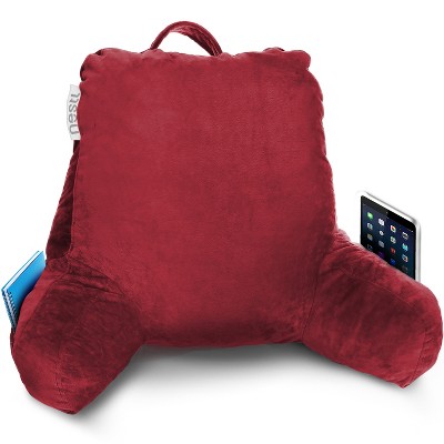 Nestl Memory Foam Reading Pillow, Reading & Bed Rest Pillow, Back Pillow with Pockets