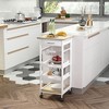 Okak Kitchen Cart with Wooden Shelves, Kitchen Island with Wire Fruit Baskets, Trays and Drawer, Kitchen Island Cart for Kitchen, Dining Room - 2 of 4