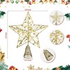 Aoibox 1 Piece 12 x 10 Inch Gold Metal Hollow Star Christmas Tree Topper with 30 Warm White LED Lights for Holiday Indoor Decor - 2 of 4