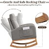 homfan Rocking Chair Nursery with Headrest, Linen Upholstered Glider Rocking Chair, Modern Accent Armchair for Living Room, Bedroom - 4 of 4
