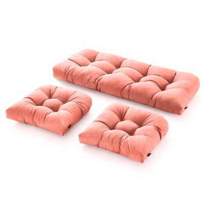 Outdoor Chair Cushions,3 Piece Loveseat Outdoor Cushions Set,Tufted/Wicker Patio Cushion for Patio Furniture All Weather,44"x19"x5"