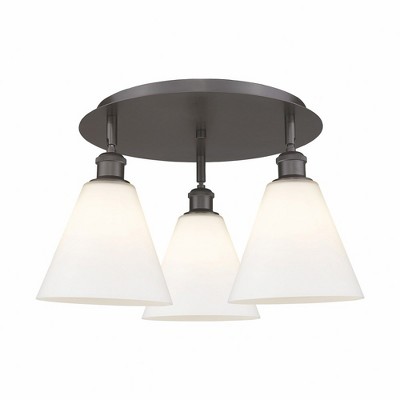 Berkshire - 3 Light Flush Mount In Industrial Style-10.5 Inches Tall and 19.75 Inches Wide