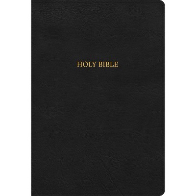 NASB Super Giant Print Reference Bible, Black Leathertouch - by  Holman Bible Publishers (Leather Bound)