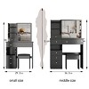 Vanity Desk Modern with Sliding Mirror and Storage Shelves for Bedroom 29.2in-3irtyhousy - 4 of 4