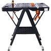 AZL1 Life Concept Folding Table 2 in 1 Sawhorse Workbench 2 Clamps Adjustable Height Compact for Home Garage Lawn Storage, Black, 33.3"*27.4"*6.7" - 4 of 4