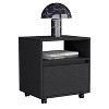 Kumasinova Modern Wooden Nightstand with Casters,20.5" Night Stand with Drawer&Shelf,Mobile Bedside Table for Living Room,Bedroom Furniture - 4 of 4