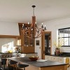 BAOURE Rustic Foyer Chandelier 8 Light Farmhouse Candle Style Light Fixtures, 30in Vintage Faux Wood Chandeliers for Dining Room Entryway, Brown - 3 of 4