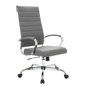 LeisureMod Benmar Modern High Back Leather Office Chair with Adjustable Height, Swivel Base, Ergonomic Design for Home Office, Study, or Workspace - 1 of 4