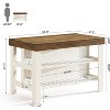 Tribesigns Home Bar Table Unit with Storage Shelves, 55.1-Inch Farmhouse Counter Height Bar Cabinet for Kitchen Dining Room,Brown - 2 of 4