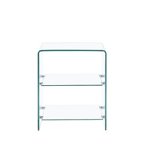 Lirago 2-Layer Tempered Glass Sofa Table-Transparent Multi-Purpose Side Table for Living Room Office & Outdoor 15.8"D* 19.72"L * 17.72"H - 1 of 4