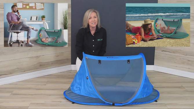 Kidco Portable Travel Bed-Peapod Prestige Playard - Seafoam, 2 of 12, play video